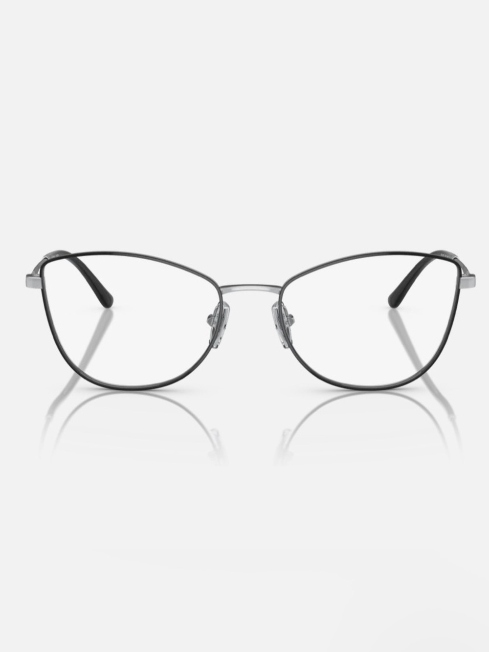 Vogue VO4273 Silver Cat-Eye Eyeglasses for Women - Silver and Black frame +2.00